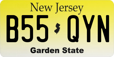 NJ license plate B55QYN
