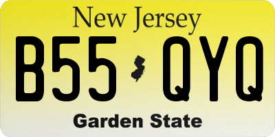 NJ license plate B55QYQ