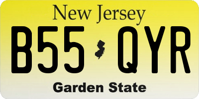NJ license plate B55QYR