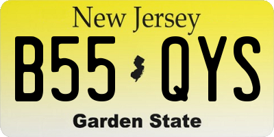 NJ license plate B55QYS