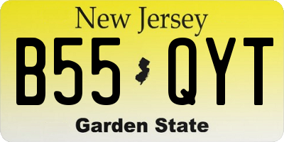 NJ license plate B55QYT