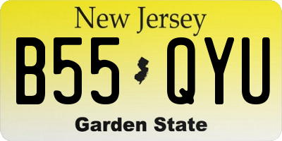 NJ license plate B55QYU
