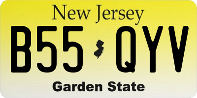 NJ license plate B55QYV