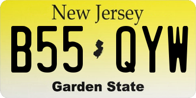 NJ license plate B55QYW