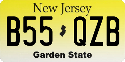 NJ license plate B55QZB