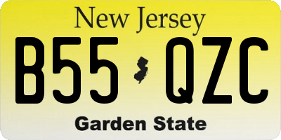 NJ license plate B55QZC