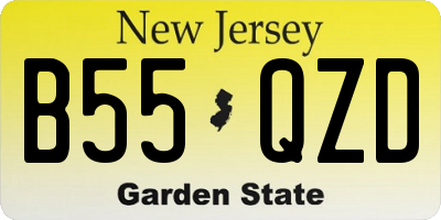 NJ license plate B55QZD