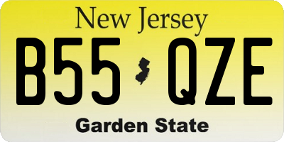 NJ license plate B55QZE