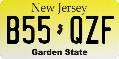 NJ license plate B55QZF