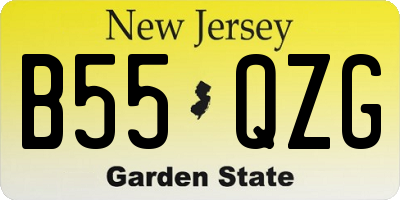 NJ license plate B55QZG