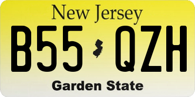 NJ license plate B55QZH