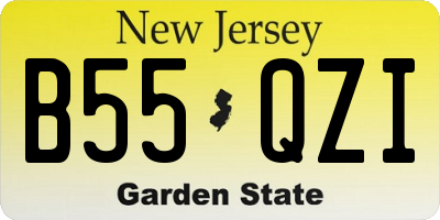 NJ license plate B55QZI