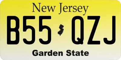 NJ license plate B55QZJ
