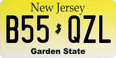 NJ license plate B55QZL
