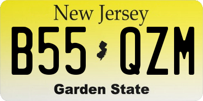NJ license plate B55QZM