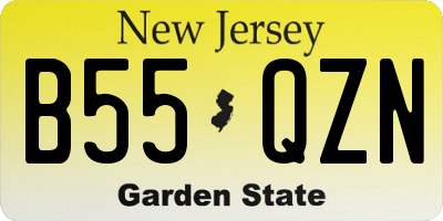 NJ license plate B55QZN
