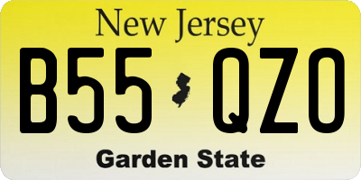 NJ license plate B55QZO