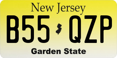 NJ license plate B55QZP