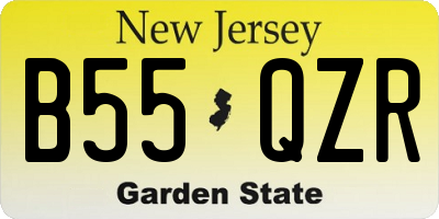 NJ license plate B55QZR