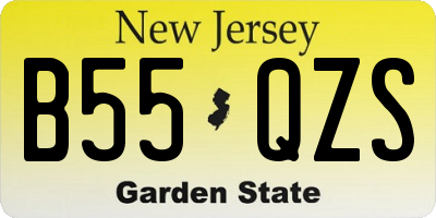 NJ license plate B55QZS