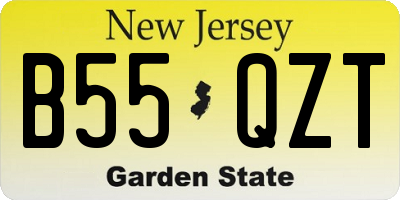 NJ license plate B55QZT