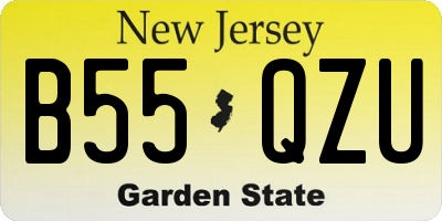 NJ license plate B55QZU