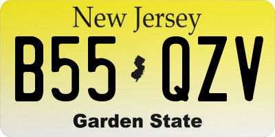 NJ license plate B55QZV