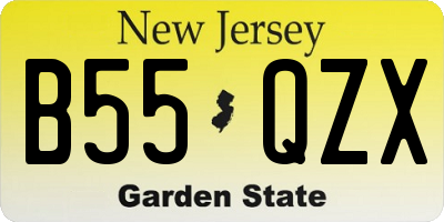 NJ license plate B55QZX
