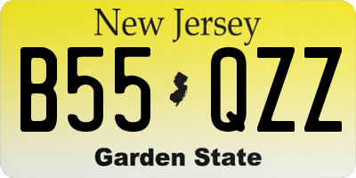 NJ license plate B55QZZ
