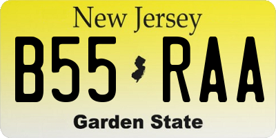NJ license plate B55RAA