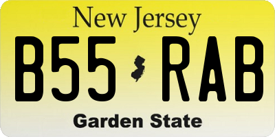 NJ license plate B55RAB