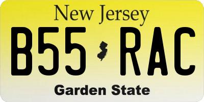 NJ license plate B55RAC