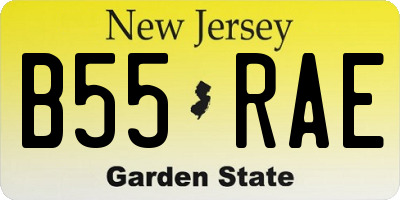 NJ license plate B55RAE
