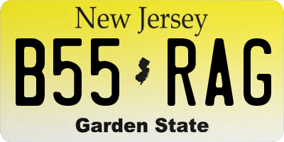 NJ license plate B55RAG