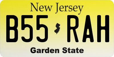 NJ license plate B55RAH