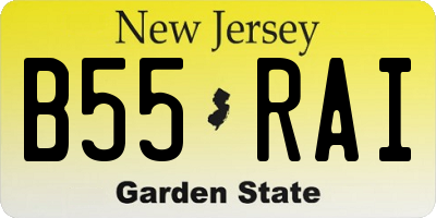 NJ license plate B55RAI