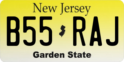 NJ license plate B55RAJ