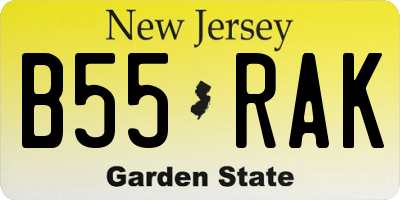 NJ license plate B55RAK
