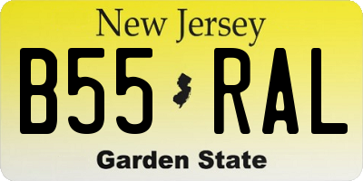 NJ license plate B55RAL