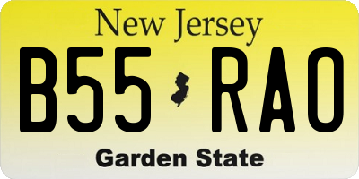 NJ license plate B55RAO
