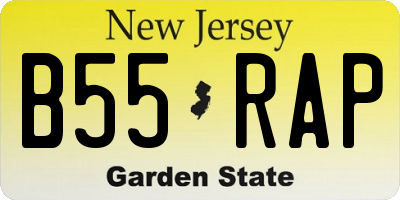 NJ license plate B55RAP