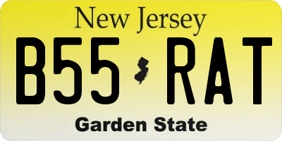 NJ license plate B55RAT