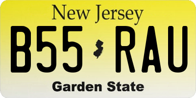 NJ license plate B55RAU