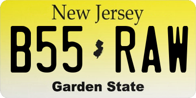 NJ license plate B55RAW