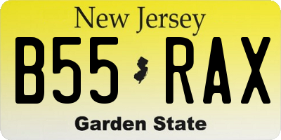NJ license plate B55RAX