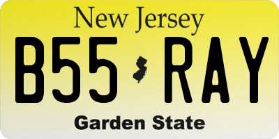 NJ license plate B55RAY