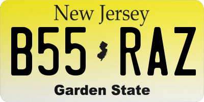 NJ license plate B55RAZ