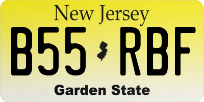 NJ license plate B55RBF