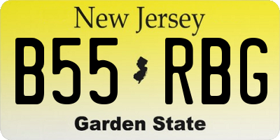 NJ license plate B55RBG