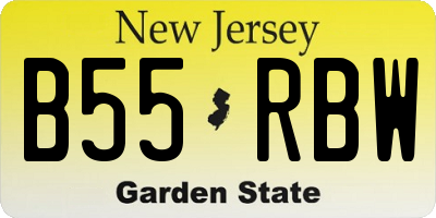 NJ license plate B55RBW